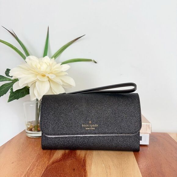 NWT Kate Spade Glimmer Boxed Medium Flap Wristlet - Picture 5 of 10